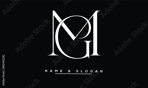 GM, MG, G, M Abstract Letters Logo Monogram