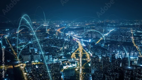 Wallpaper Mural 	
smart Connected city skyline. Futuristic network concept, city Technology.	
 Torontodigital.ca