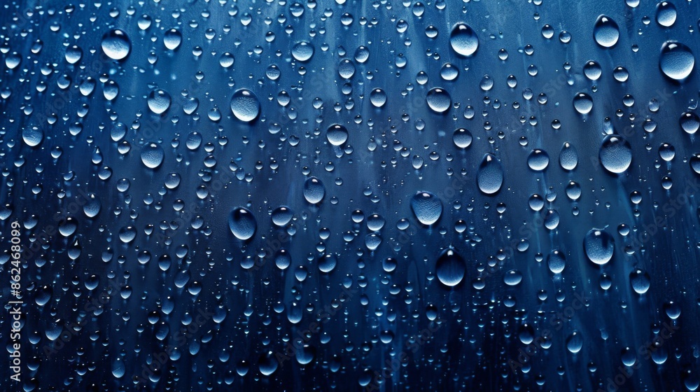 Water droplets on dark blue surface. Macro shot photography for design and print Water droplets on dark blue surface. Macro shot photography for design and print