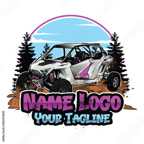 UTV social club logo design vector. Motorcycle illustration design logo vector. Adventure Vehicle Illustration Logo Vector