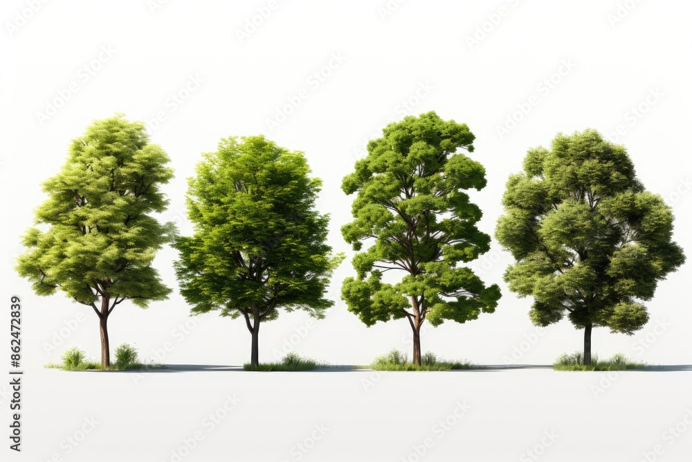 Obraz premium Collection Beautiful 3D Trees ,isolation white background