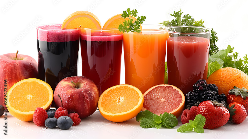 View of Healthy delicious fruit juice in the glass View of Healthy delicious fruit juice in the glass