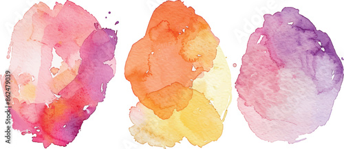 Set of watercolor brushstrokes, colourful, for design, background	
