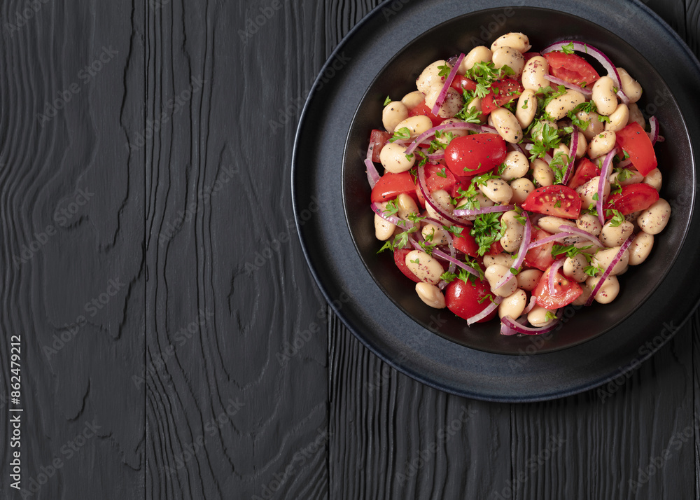 Piyaz, Turkish white bean salad in a bowl Piyaz, Turkish white bean salad in a bowl