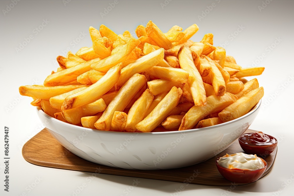 French fries bucket,isolation white background French fries bucket,isolation white background