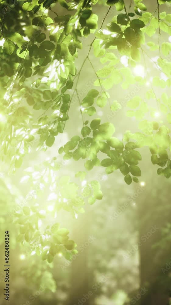 Enchanting Forest Illuminated by Fireflies at Sunset Enchanting Forest Illuminated by Fireflies at Sunset