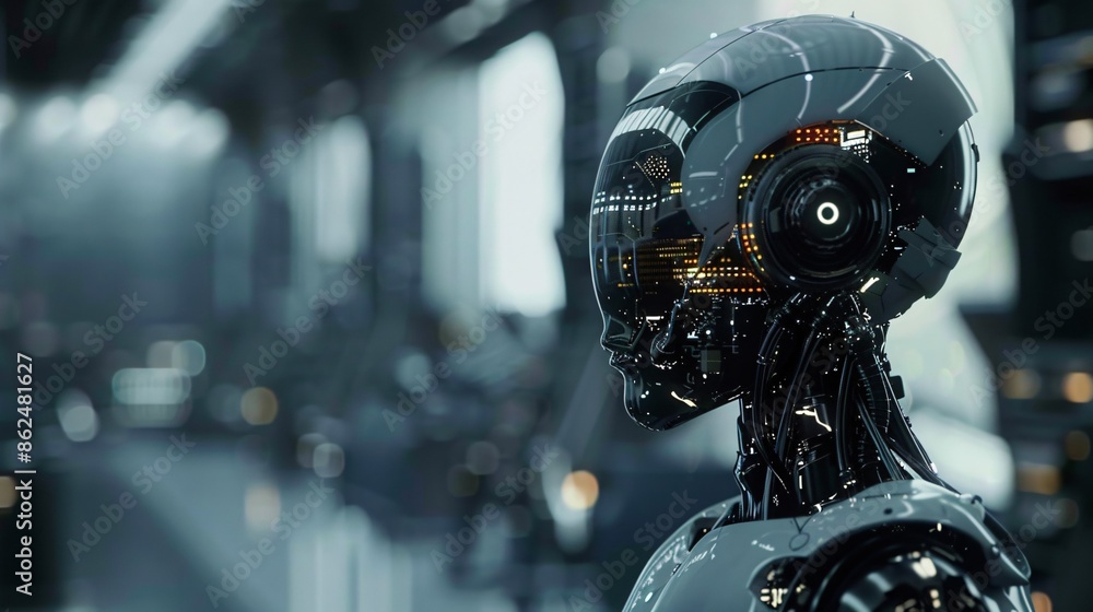 Fototapeta premium Cutting-edge AI technology is integrated for an improved user experience.