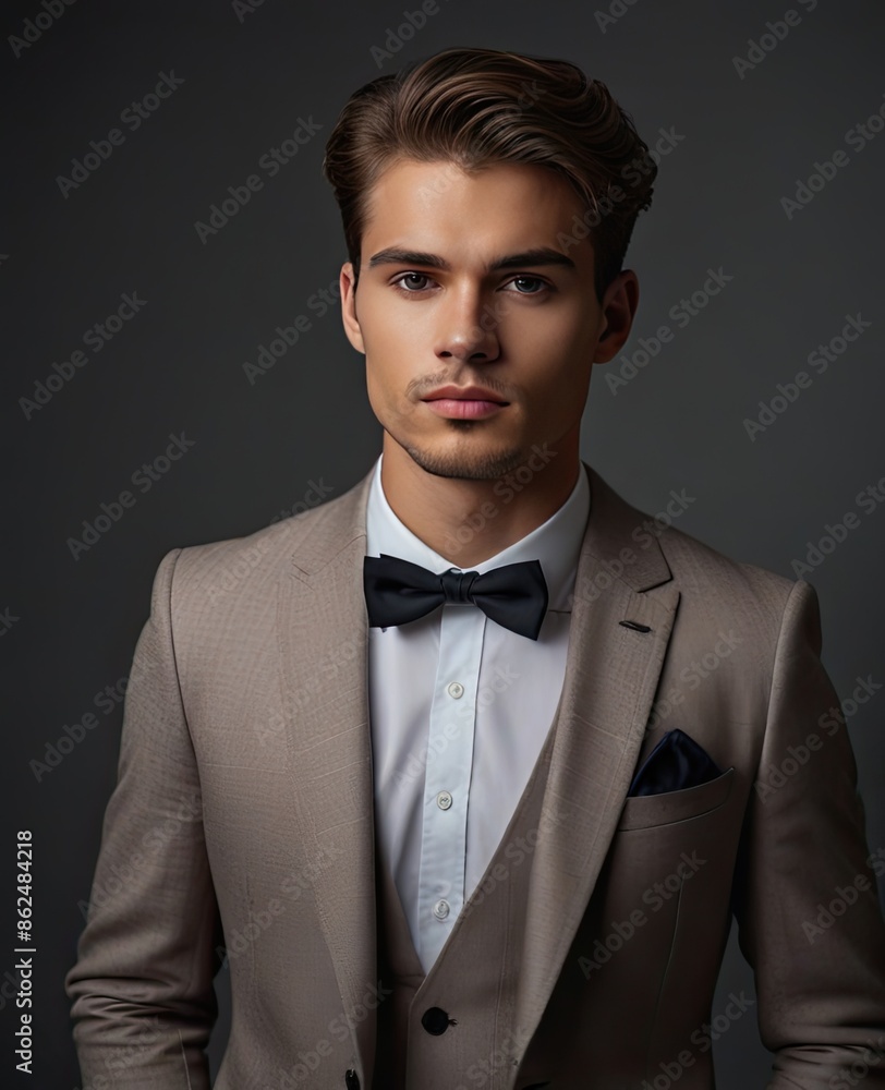 Elegant young handsome man. Studio fashion portrait. Elegant young handsome man. Studio fashion portrait.