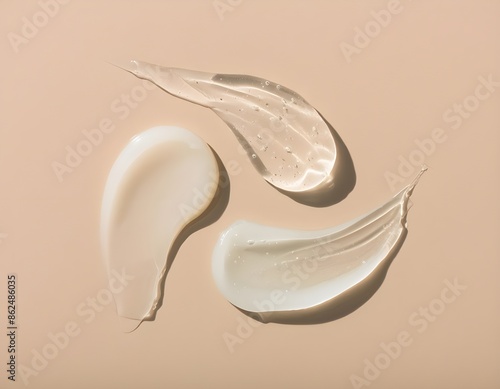 texture gel serum on beige background