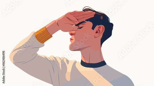 Man with injured head. flat vector style isolated