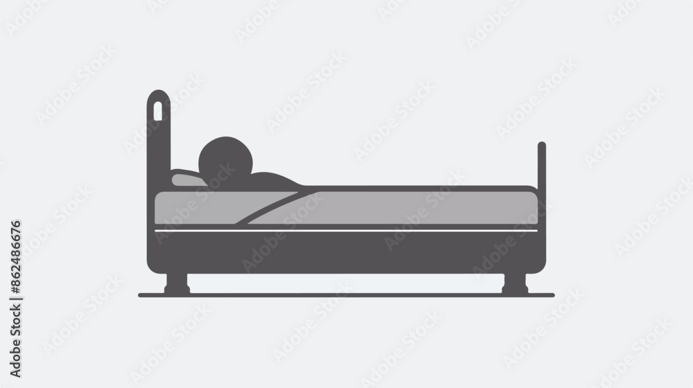 Patient lying on the bed line icon for web mobile Patient lying on the bed line icon for web mobile