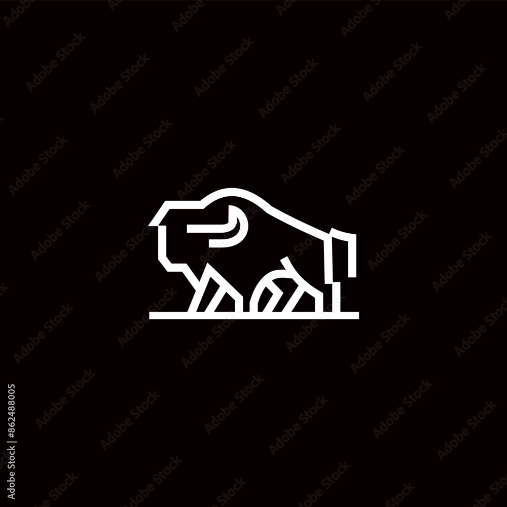 simple bull, bison, cow, line art icon logo vector design, abstract modern logo pictogram design of bull or buffalo simple bull, bison, cow, line art icon logo vector design, abstract modern logo pictogram design of bull or buffalo