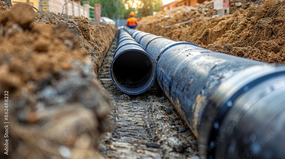 Installation of plastic sewage pipe in house construction, Installation of plastic sewage pipe in house construction,