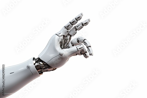 cyborg robotic hand pointing his finger - 3D rendering isolated