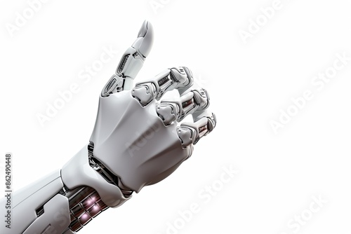 cyborg robotic hand pointing his finger - 3D rendering isolated