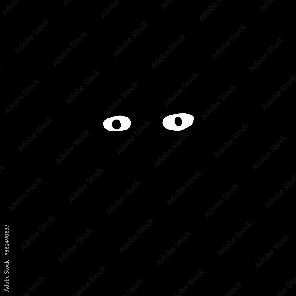 Illustration of a pair of eyes in complete darkness. Illustration of a pair of eyes in complete darkness.
