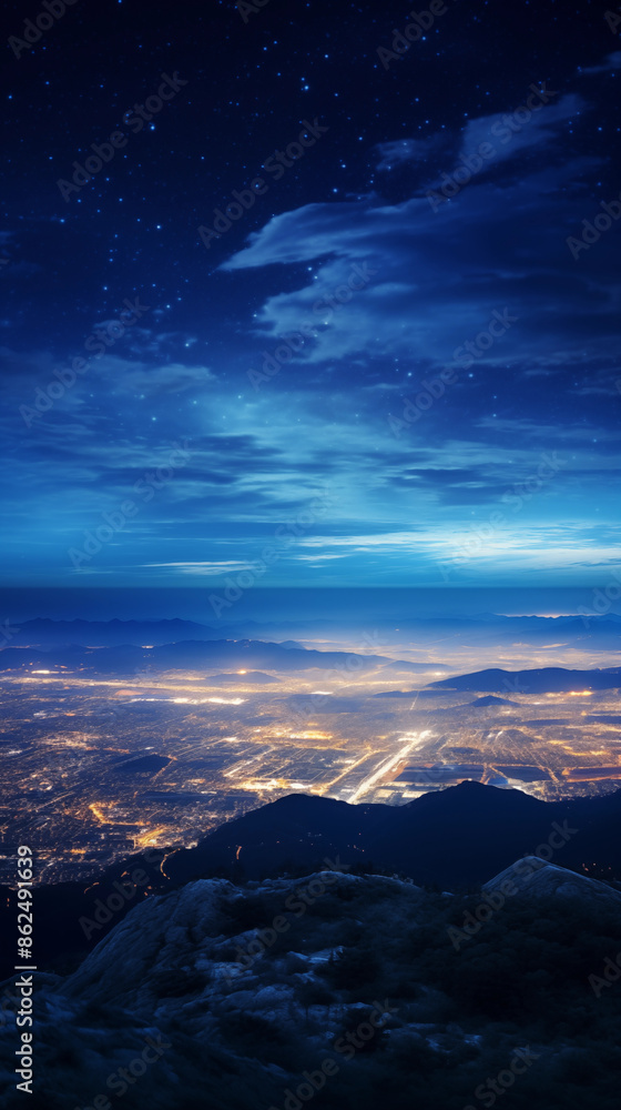 city night on top of mountain city night on top of mountain
