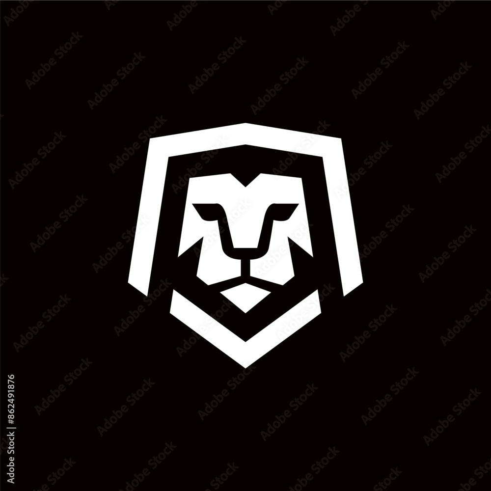 simple minimalist, flat bold line modern lion head badge emblem logo vector illustration simple minimalist, flat bold line modern lion head badge emblem logo vector illustration