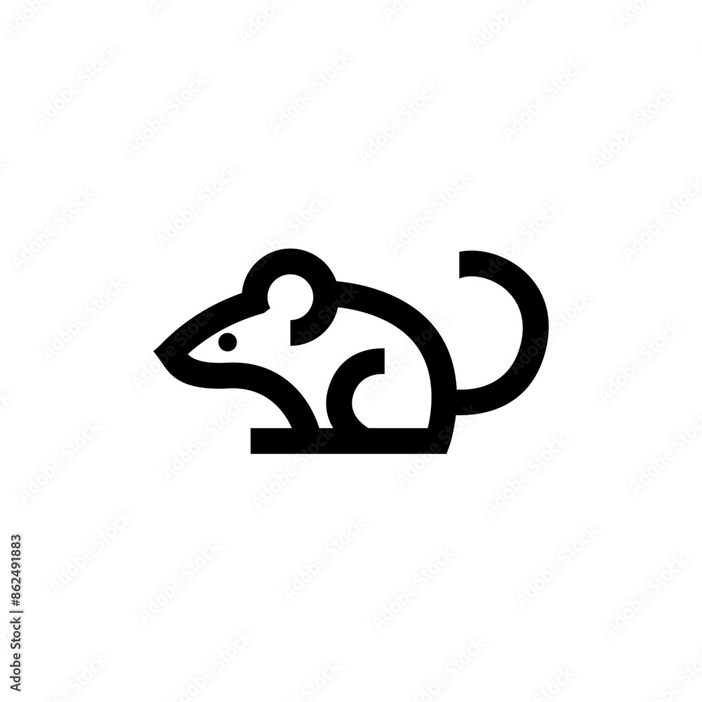 simple minimalist flat bold line modern mouse rat or mice logo vector illustration simple minimalist flat bold line modern mouse rat or mice logo vector illustration