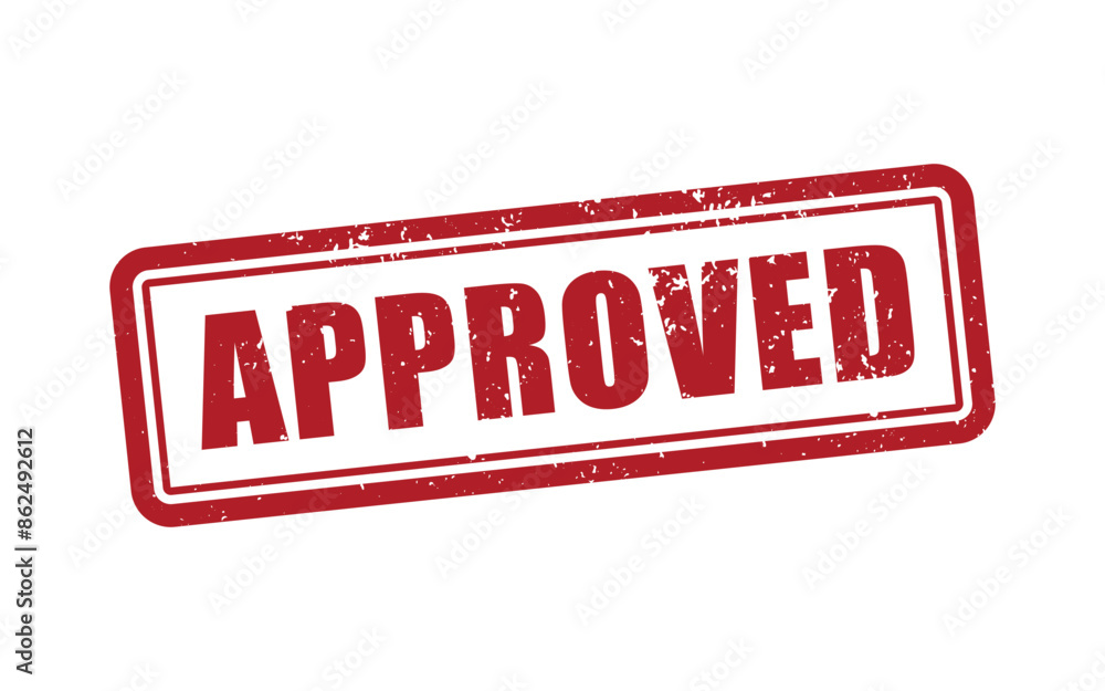 Approved Stamp Text Grunge Style Approved Stamp Text Grunge Style