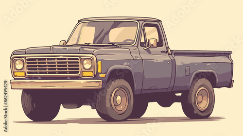 Pick up truck sketch icon for web mobile and
