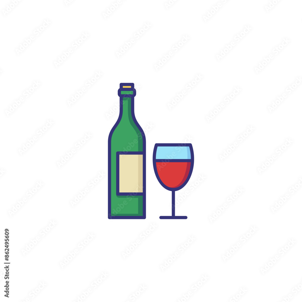 Wine line icon. Glass, bottle, winemaking. Celebration concept. Vector illustration can be used for topics like holiday, anniversary, menu Wine line icon. Glass, bottle, winemaking. Celebration concept. Vector illustration can be used for topics like holiday, anniversary, menu