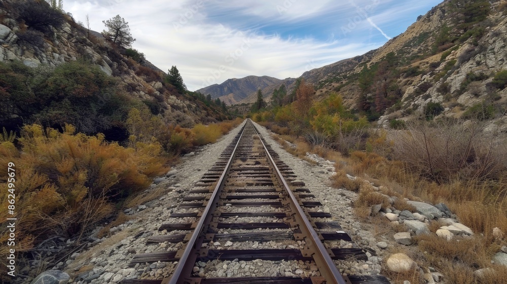 The old rail lines through the rugged mountainous terrain offering a glimpse into the past. The old rail lines through the rugged mountainous terrain offering a glimpse into the past.