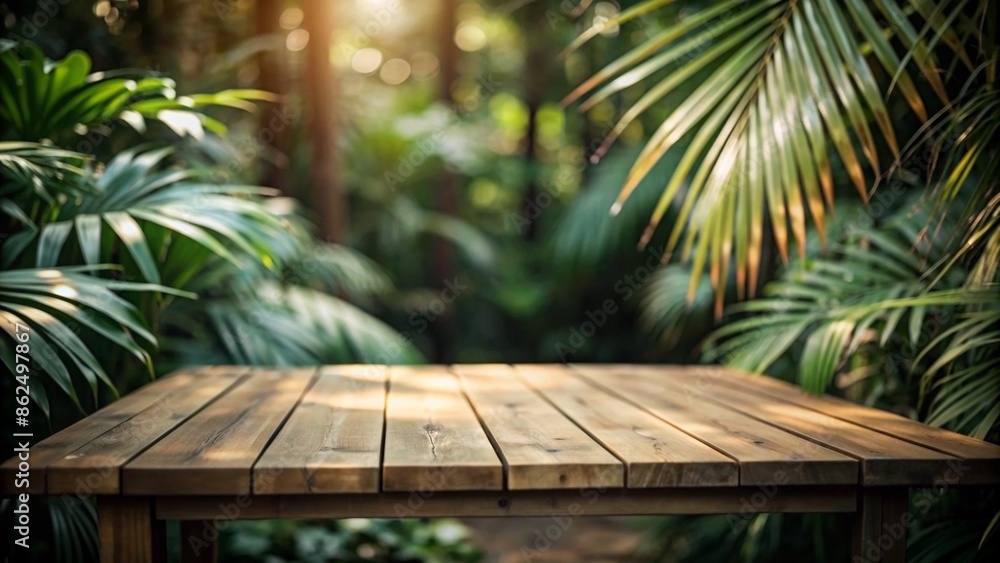 Table top wood counter floor in nature outdoors Table top wood counter floor in nature outdoors