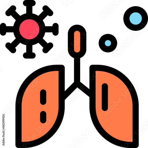 Coronavirus, cough, lungs, pneumonia Icon