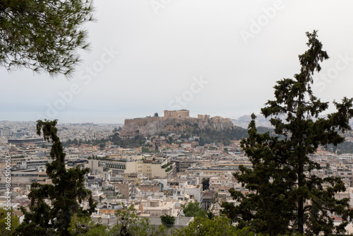 athens acropolis above the city