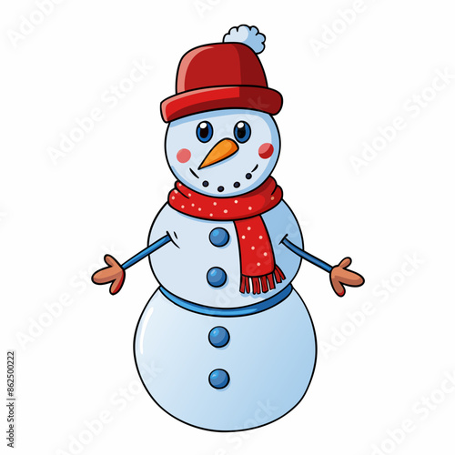 vector illustration of snowman