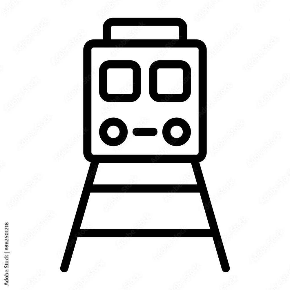 Rail Vector Line Icon Design Rail Vector Line Icon Design