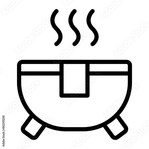 Hot Tub Vector Line Icon Design