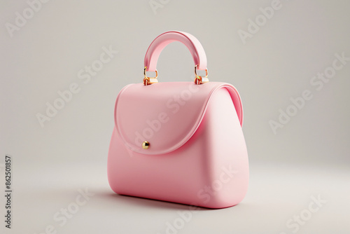 a pink handbag with a handle