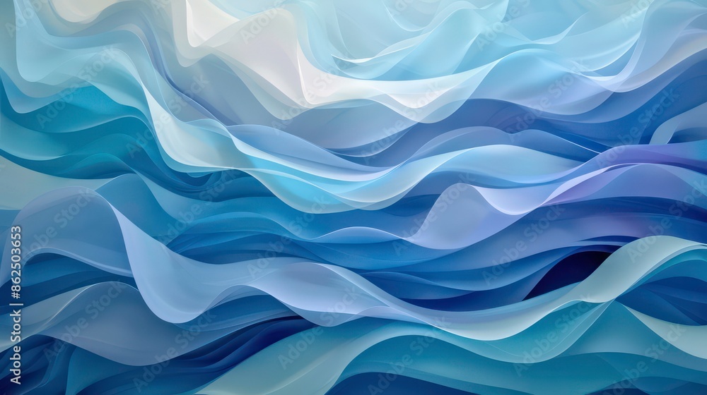 Abstract background of flowing curves and soft gradients captures the ...