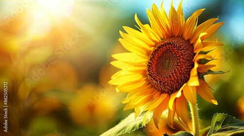 Close-up of a sunflower turning towards the sun