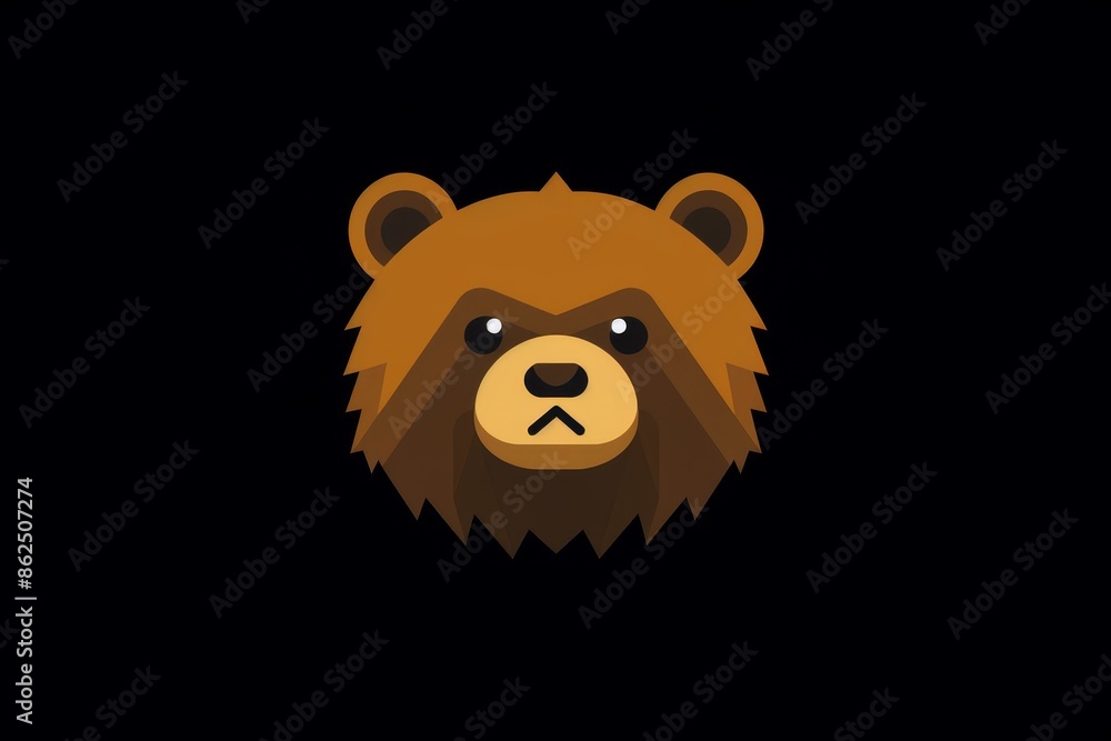 Obraz premium Art of a bear face, minimalistic and cute