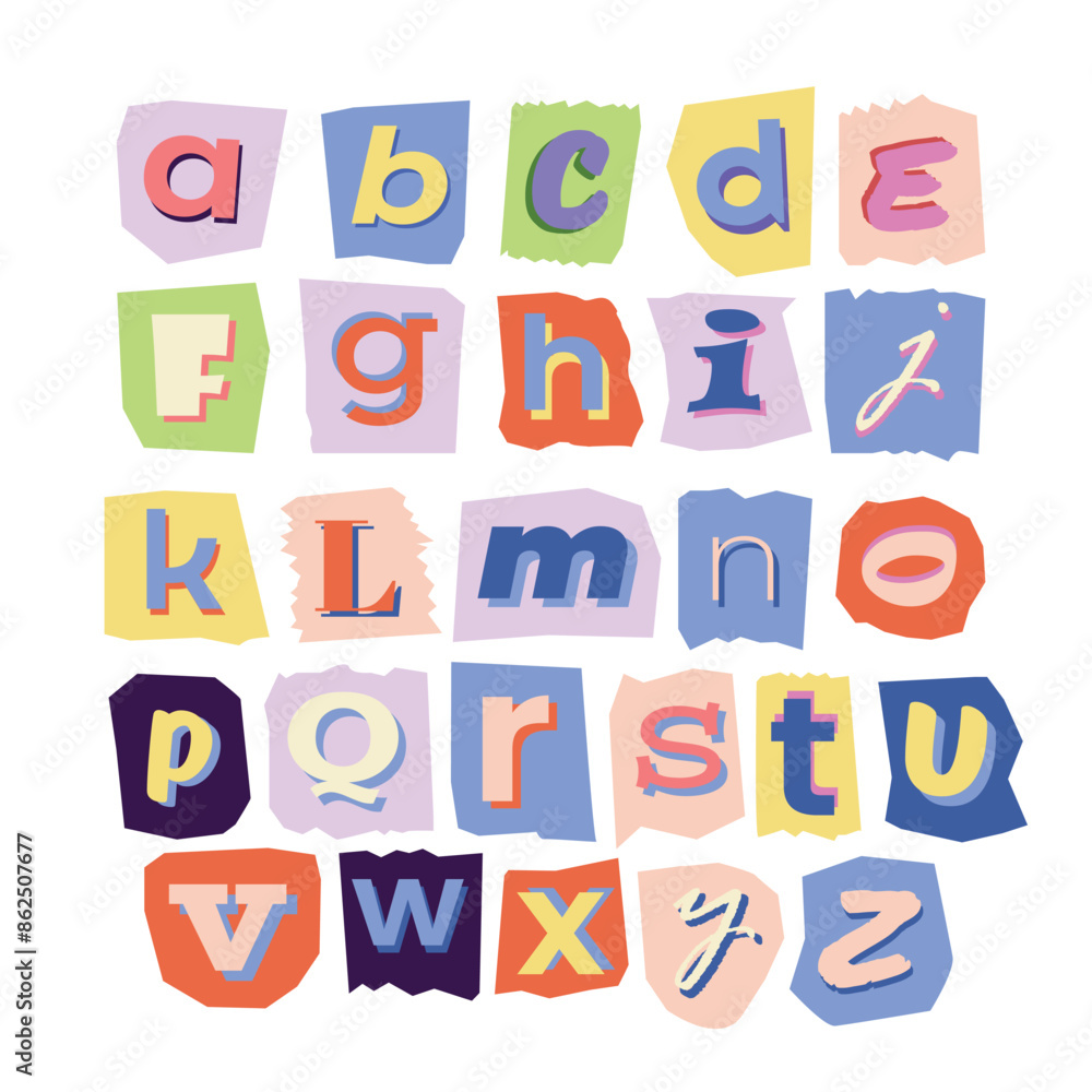 Flat Textured Alphabet Cutout Flat Textured Alphabet Cutout
