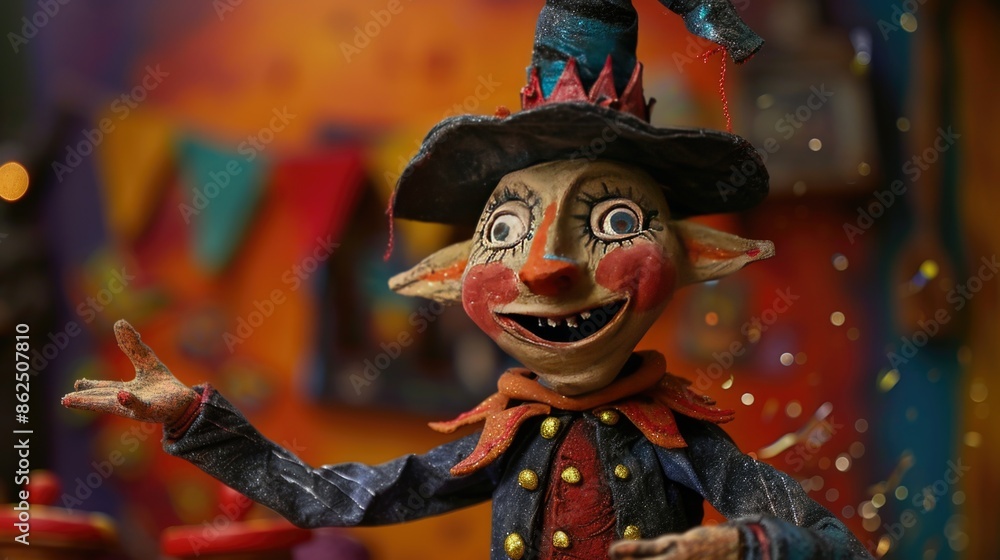 Fototapeta premium Plasticine character. Magic show
