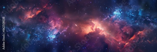 Galaxy Banner. A Captivating Panoramic View of the Deep Space Universe