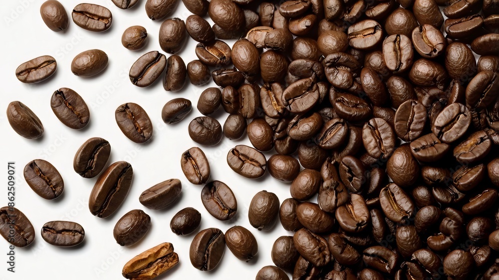 Obraz premium Image of coffee beans fall