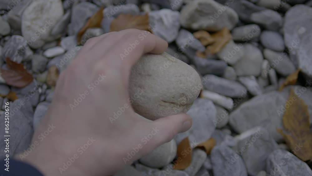 Smooth stones line the riverbed Smooth stones line the riverbed