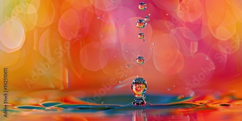 Mesmerizing Water Droplets Falling in Perfect Harmony photo