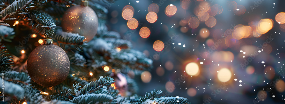 Holiday Magic: Christmas Tree Decor. Seasonal Elegance: Tree with Ornament Holiday Magic: Christmas Tree Decor. Seasonal Elegance: Tree with Ornament