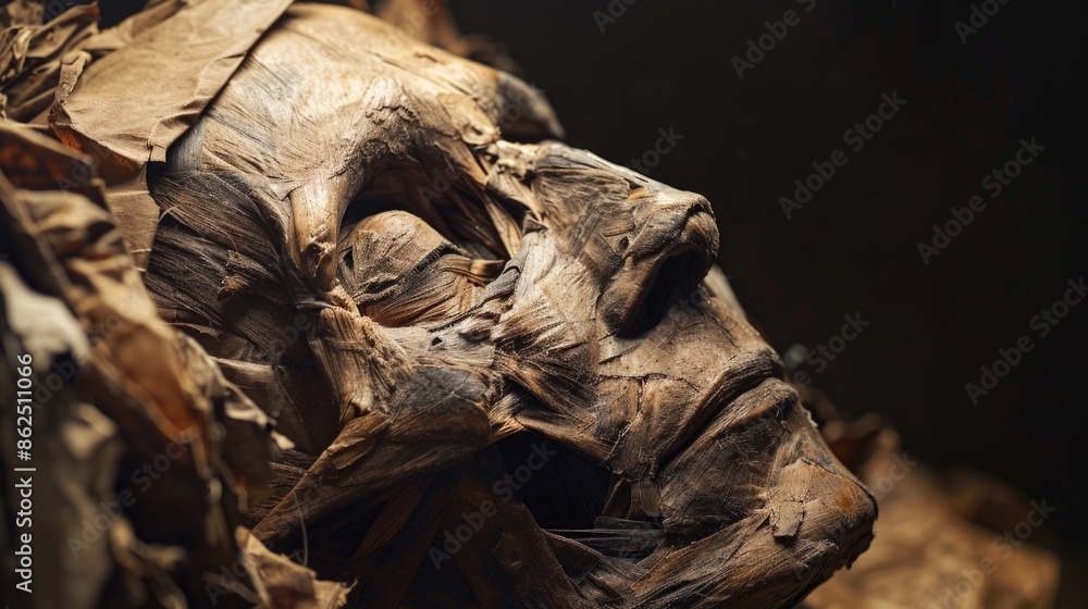 Portrait of ancient mummy becoming alive. Portrait of ancient mummy becoming alive.