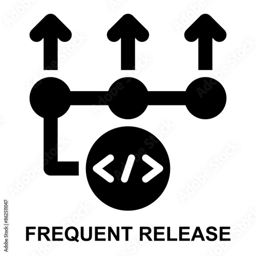 frequent release, release planning, release, launch, software, application solid glyph icon