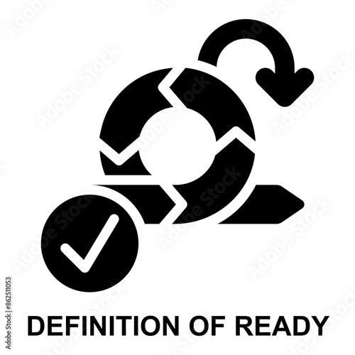 definition of ready, agile, scrum, sprint, ready, check solid glyph icon