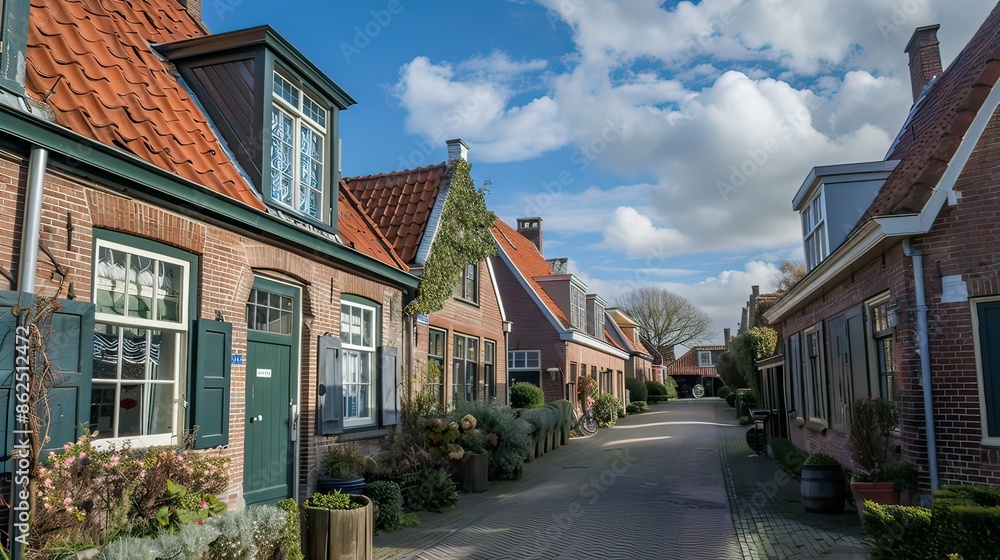 Fototapeta premium Village Oudeschild on Texel island in the Netherlands