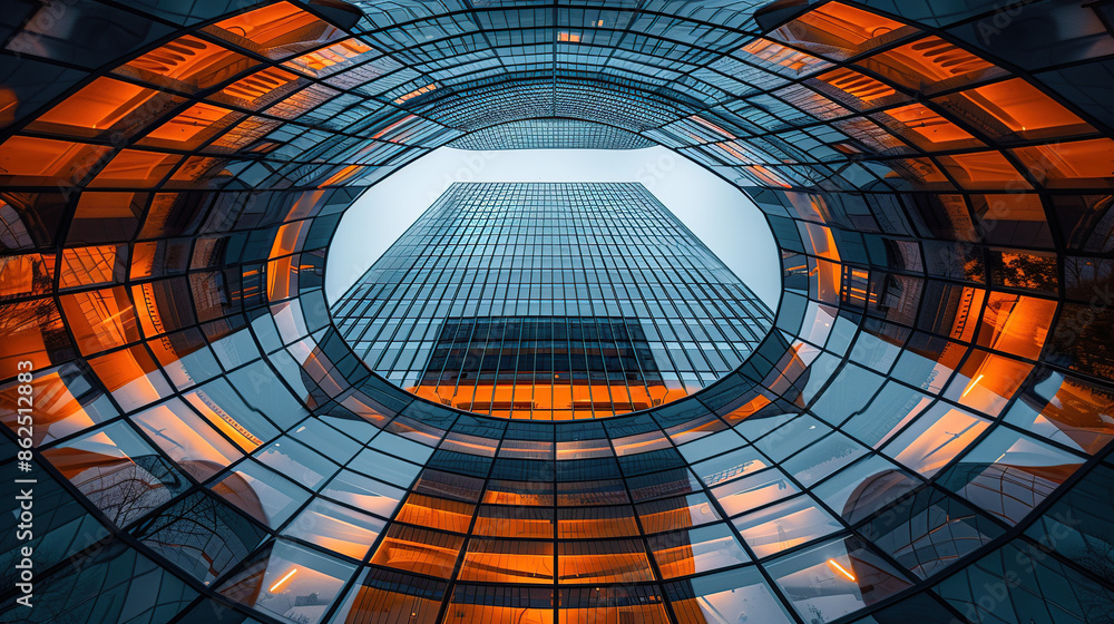 Naklejka premium Modern architectural glass facade
