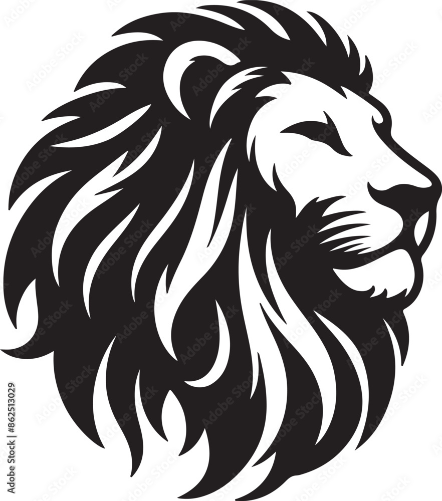 Lion head vector image front view on whit background. Lion head vector image front view on whit background.